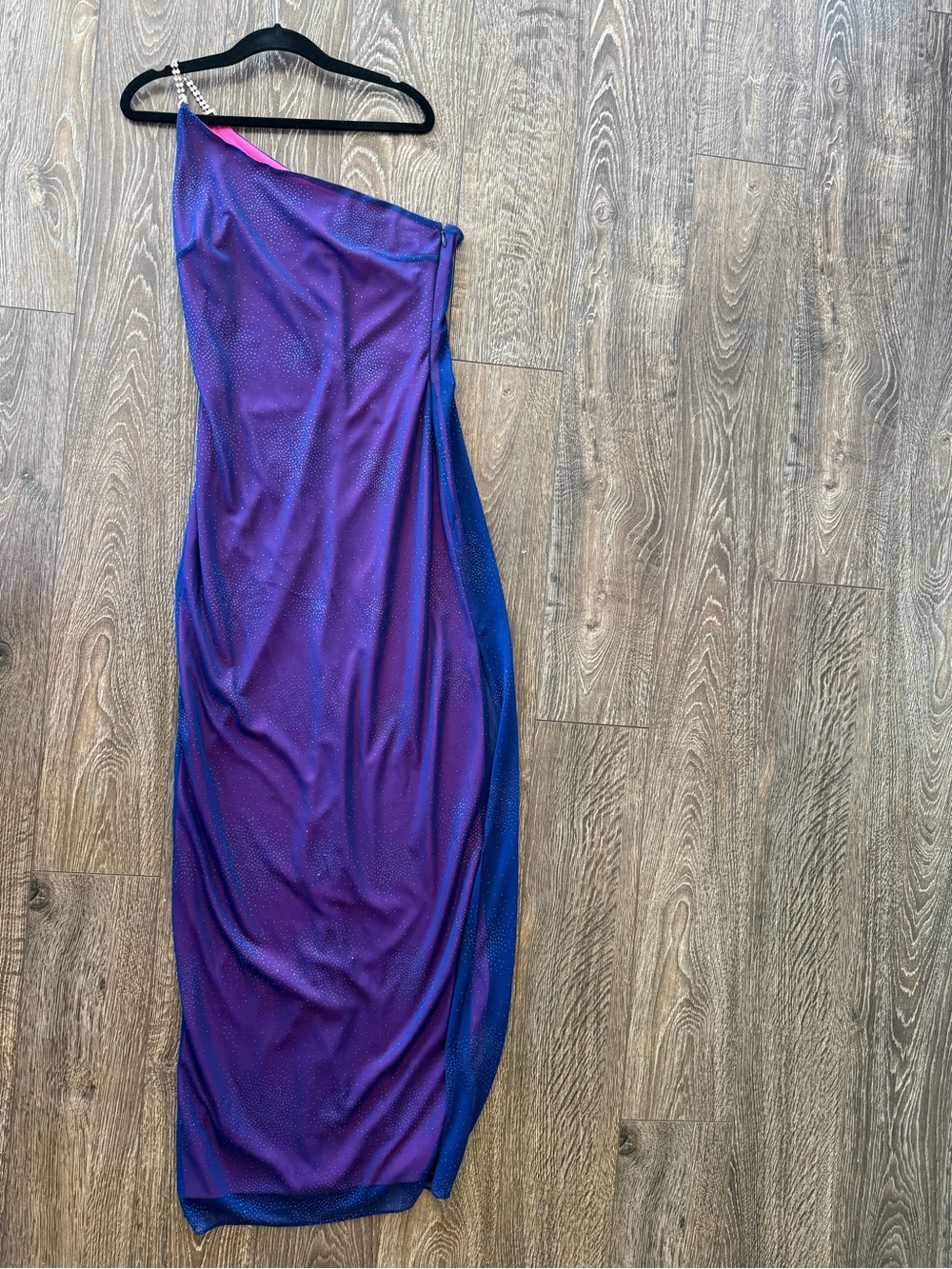 Niki Livas Y2K One-Shoulder Purple Evening Dress